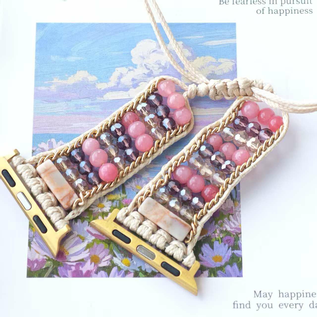 Jasper & Crystal Macrame Apple Watch Strap