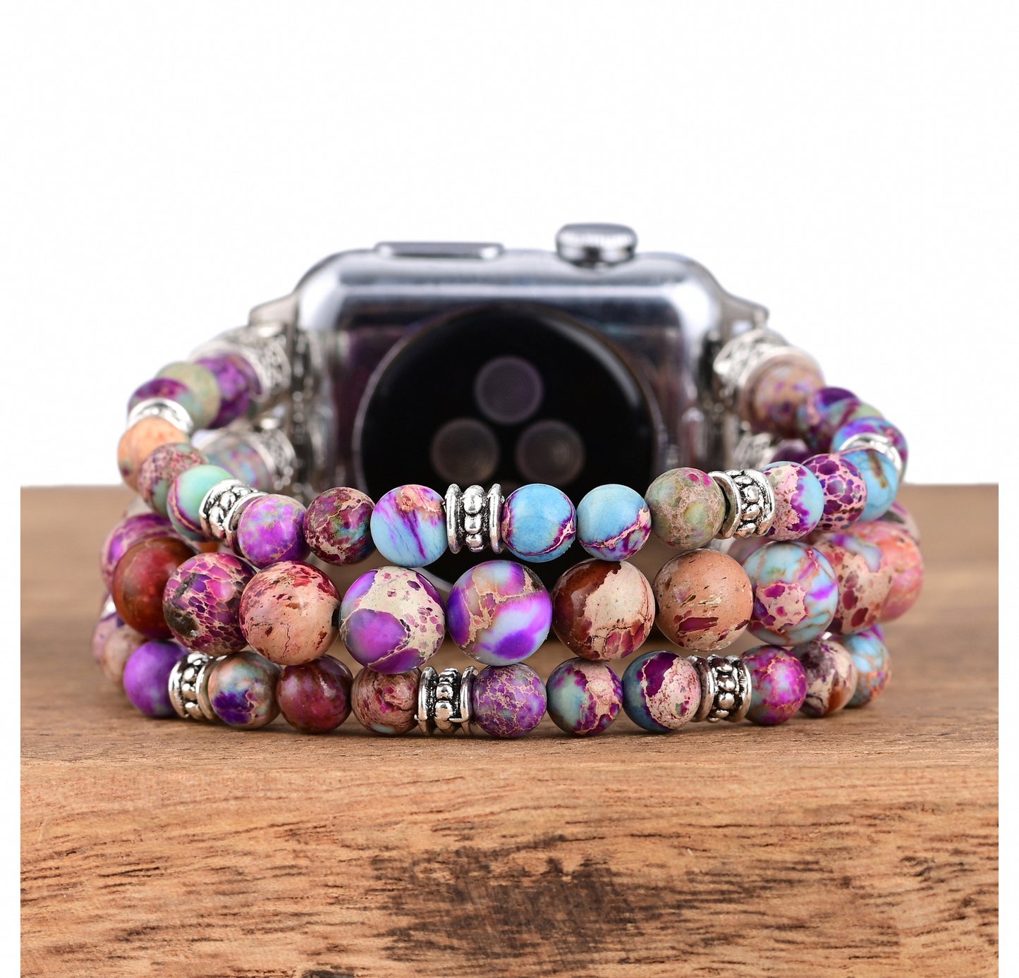 Multi Jasper Beaded Apple Watch Band