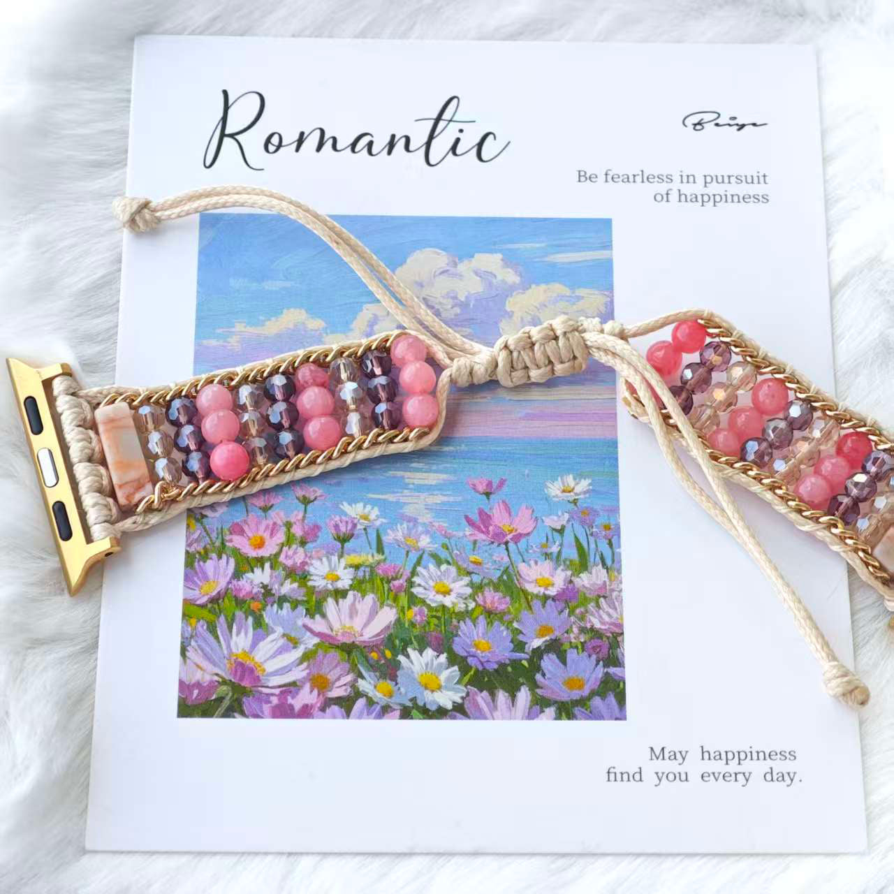 Jasper & Crystal Macrame Apple Watch Strap