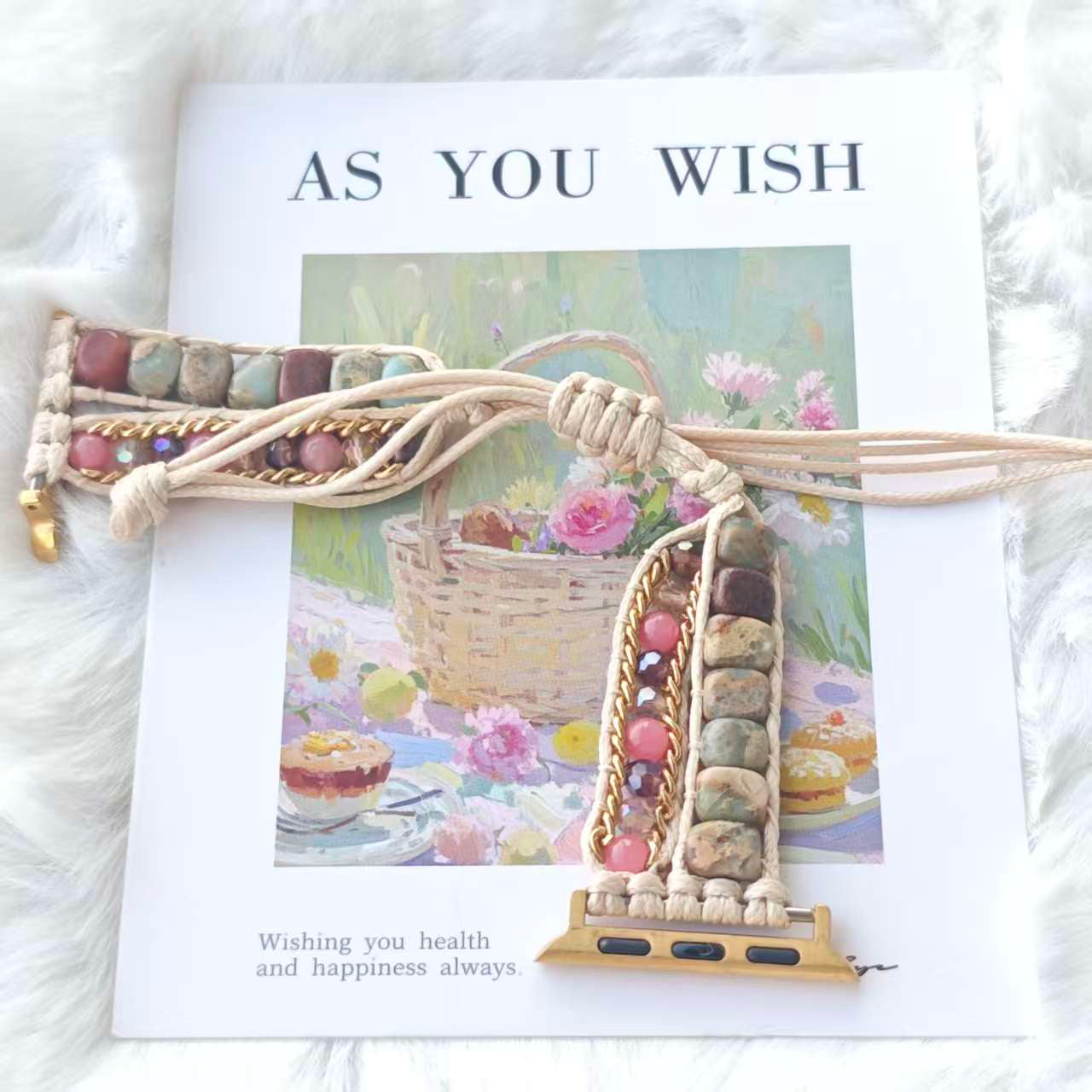Jasper & Crystal Macrame Apple Watch Strap