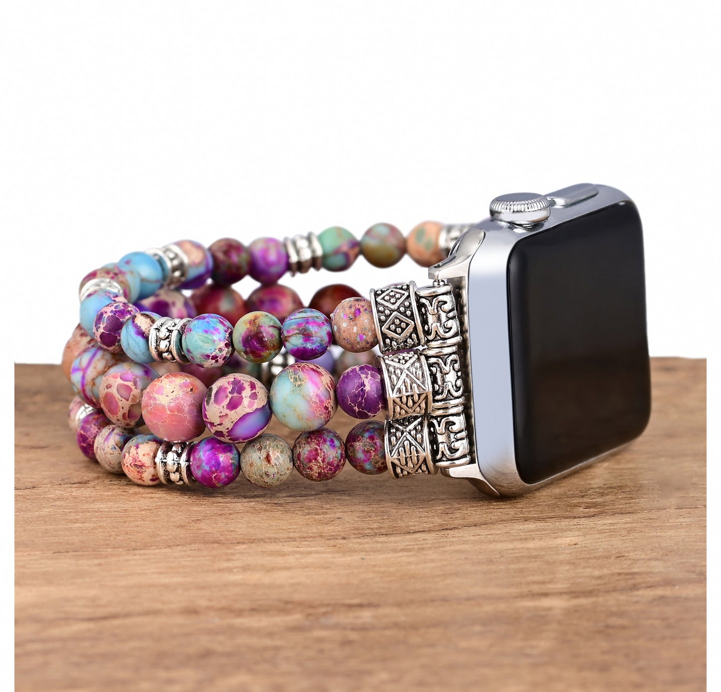 Multi Jasper Beaded Apple Watch Band