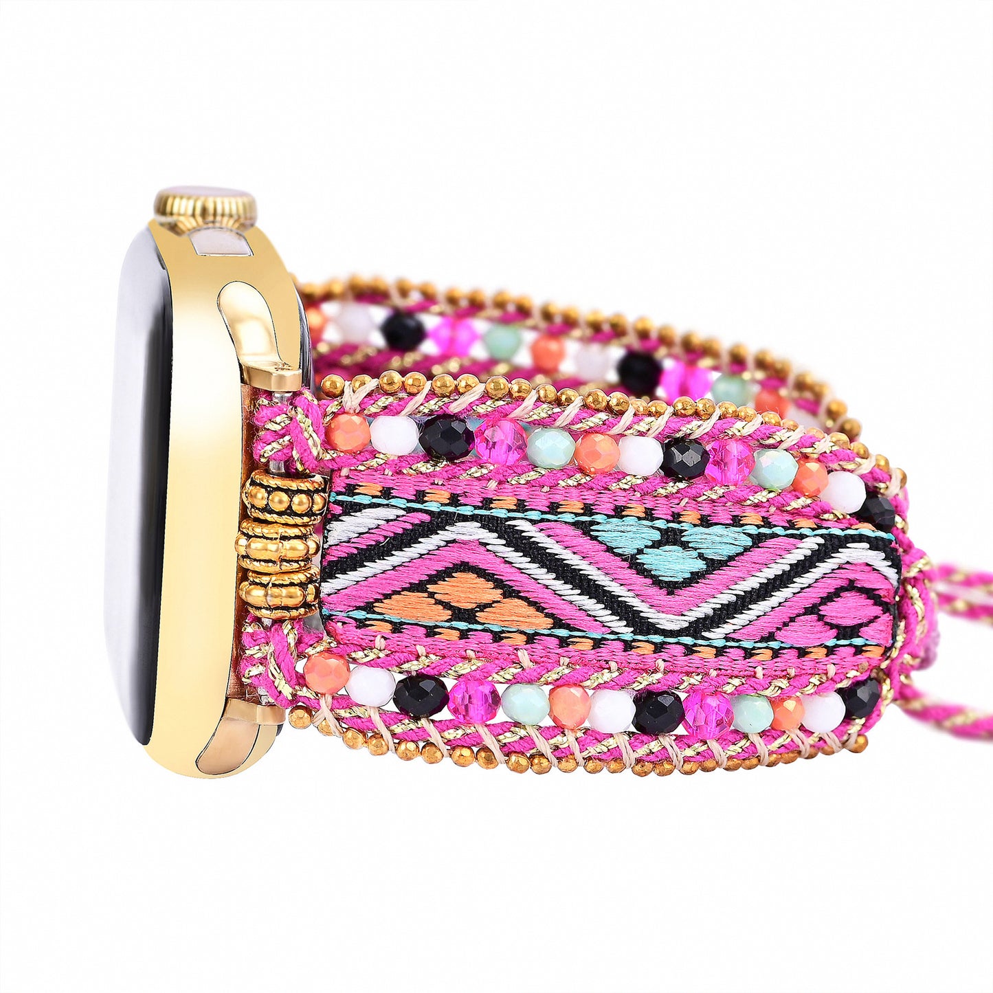 Jacquard & Crystal Beaded Apple Samsung Fitbit Watch Strap