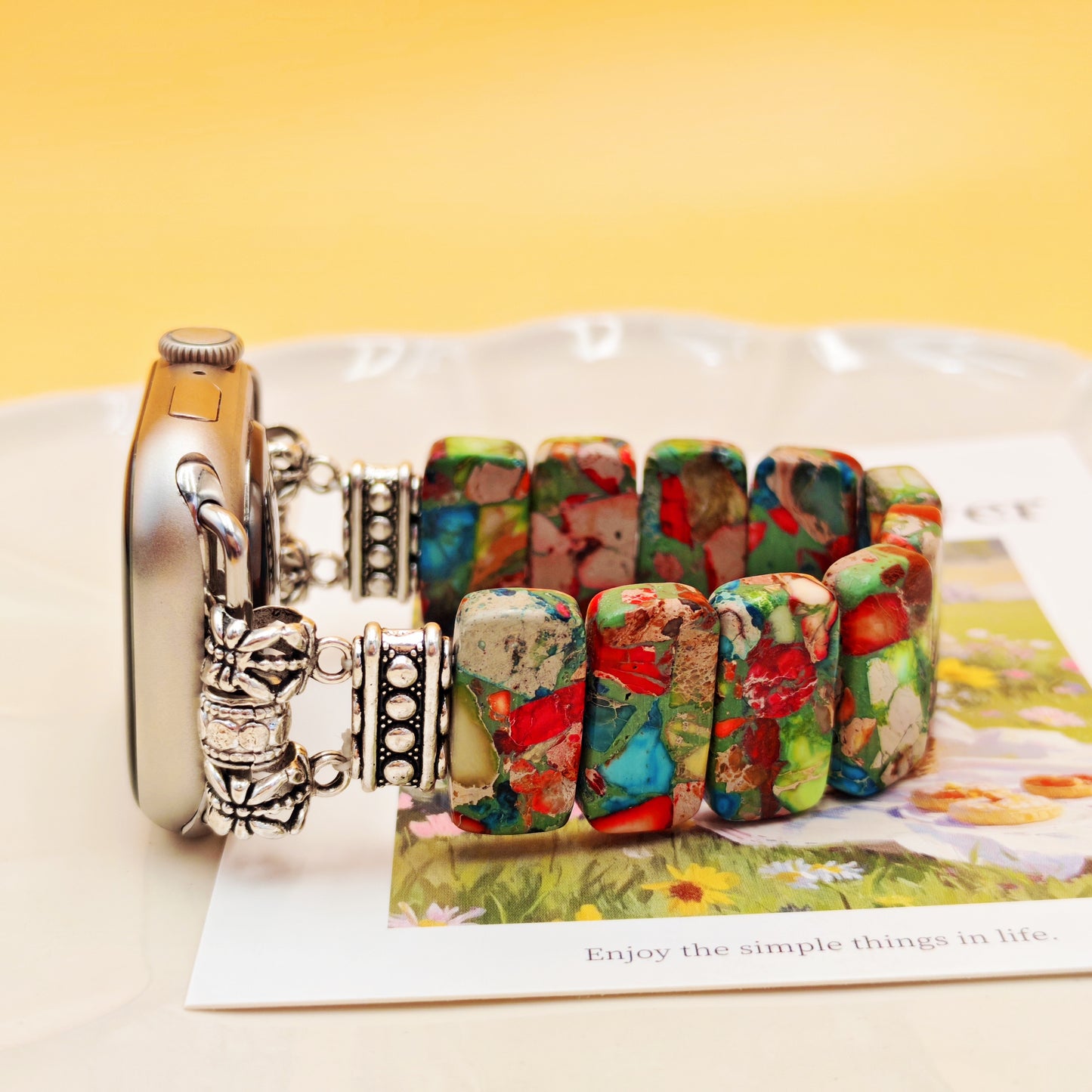 Stretchy Jasper Stone Apple Watch Band