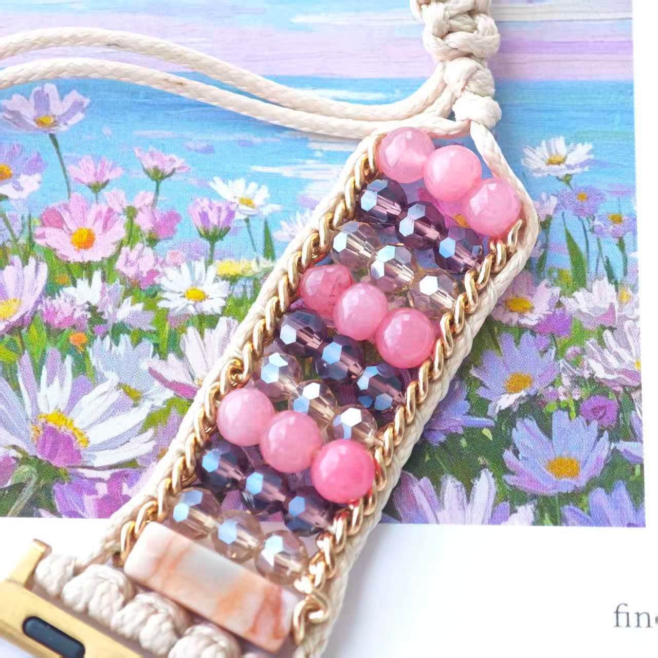 Jasper & Crystal Macrame Apple Watch Strap