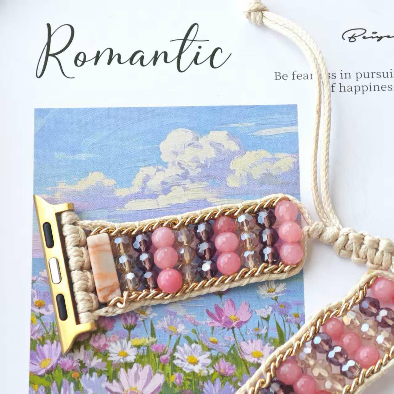 Jasper & Crystal Macrame Apple Watch Strap