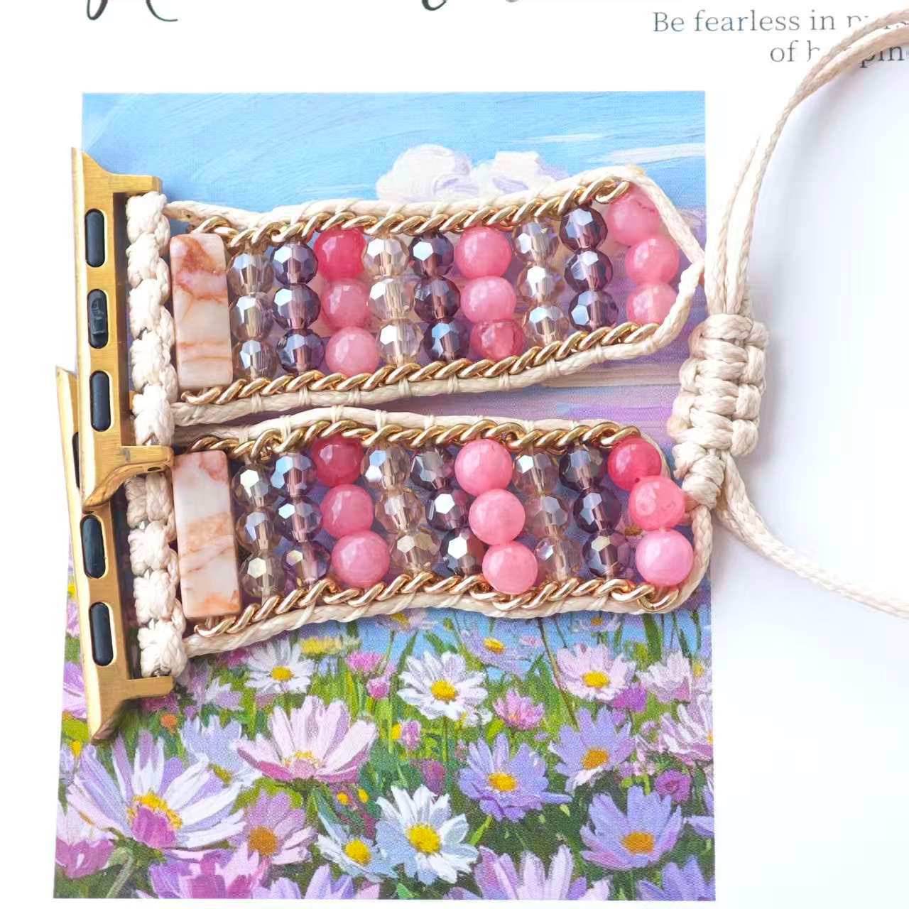 Jasper & Crystal Macrame Apple Watch Strap