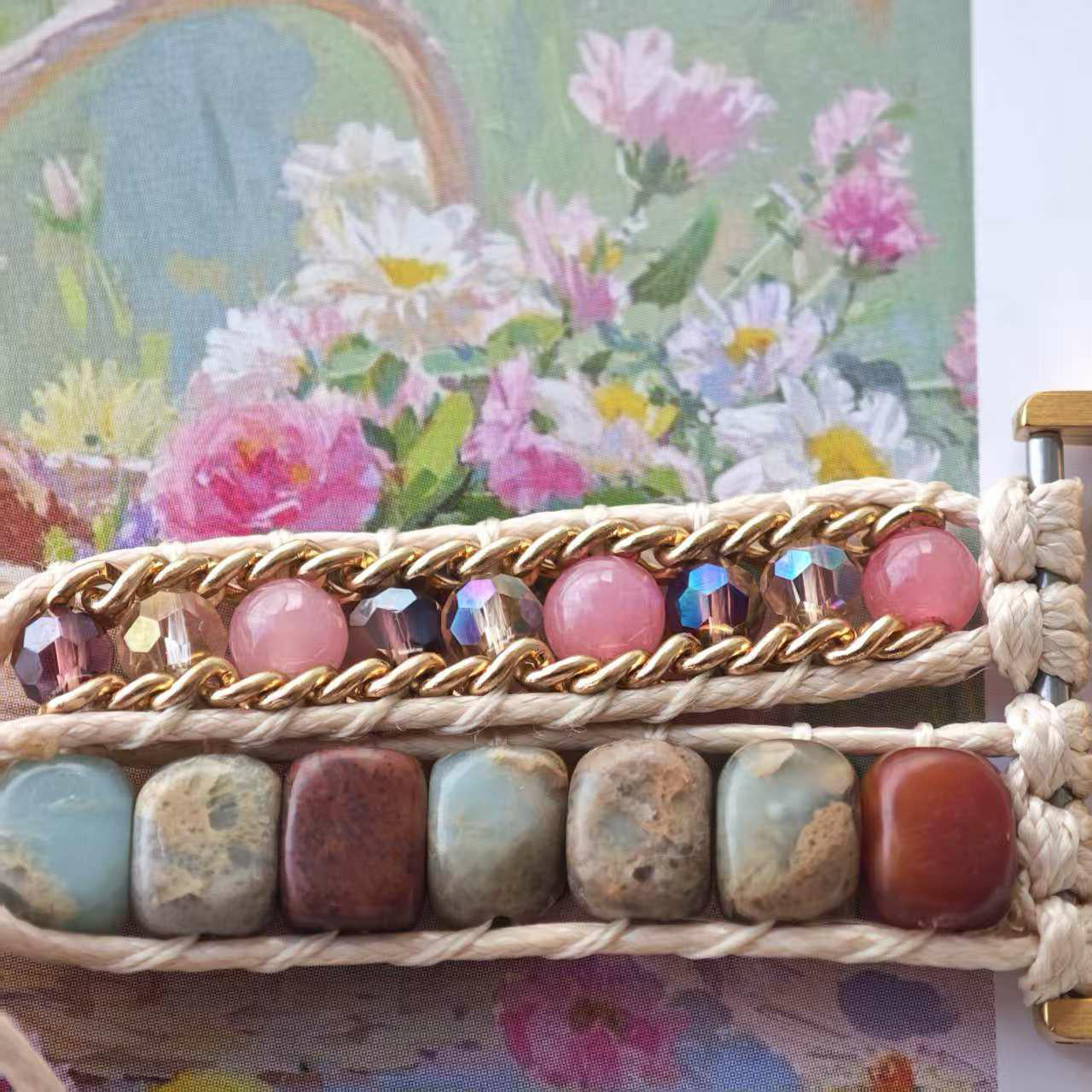 Jasper & Crystal Macrame Apple Watch Strap