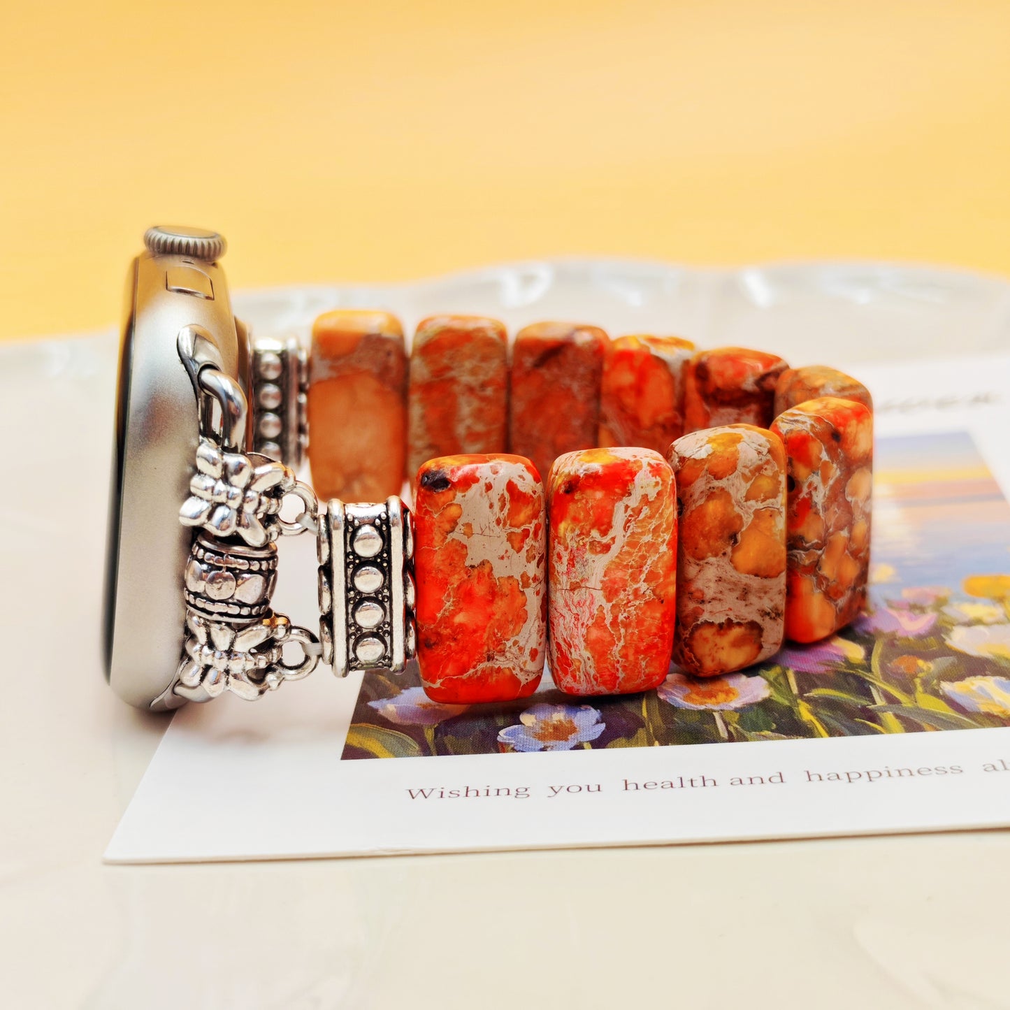 Stretchy Jasper Stone Apple Watch Band