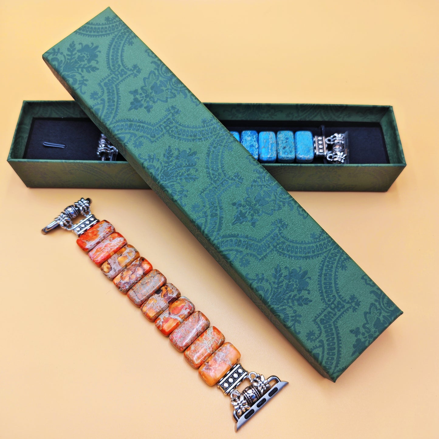 Beaded Jasper Stone Apple Watch Band