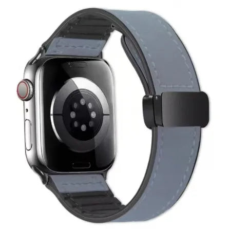 Smartwatch with a gray band on a white background