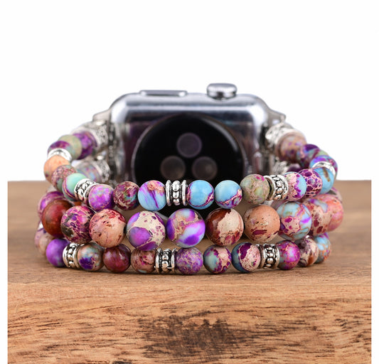 Multi Jasper Beaded Apple Watch Band