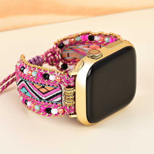 Jacquard & Crystal Beaded Apple Samsung Fitbit Watch Strap