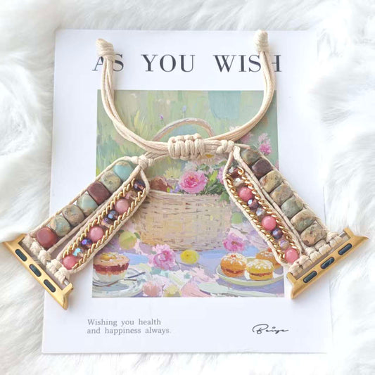 Jasper & Crystal Macrame Apple Watch Strap